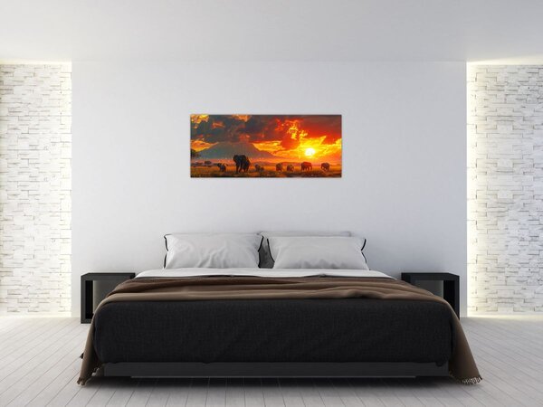 Slika - Krdo slonova (120x50 cm)