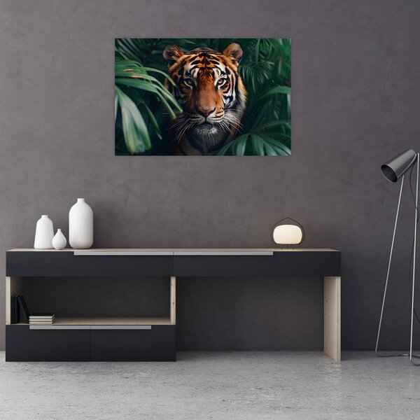 Slika - Portret tigra u džungli (90x60 cm)