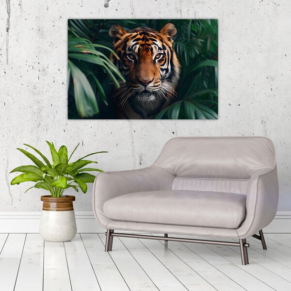 Slika - Portret tigra u džungli (90x60 cm)
