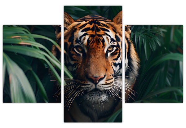 Slika - Portret tigra u džungli (90x60 cm)