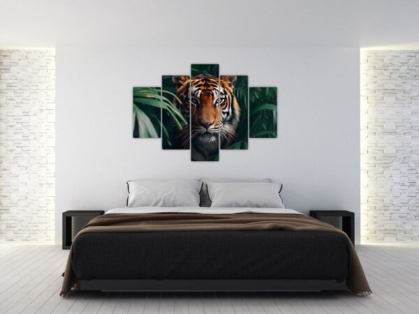 Slika - Portret tigra u džungli (150x105 cm)