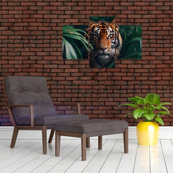 Slika - Portret tigra u džungli (90x60 cm)