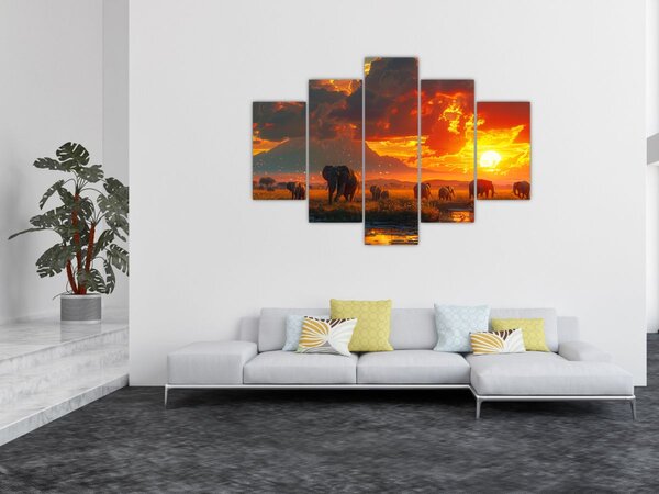 Slika - Krdo slonova (150x105 cm)