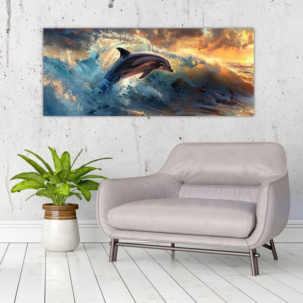 Slika - Delfin, ilustracije (120x50 cm)