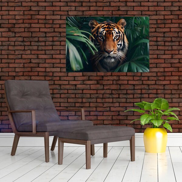 Slika - Portret tigra u džungli (90x60 cm)
