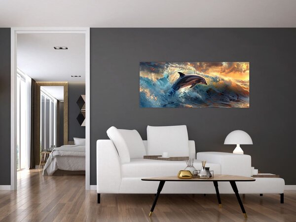 Slika - Delfin, ilustracije (120x50 cm)