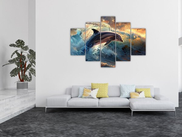 Slika - Delfin, ilustracije (150x105 cm)
