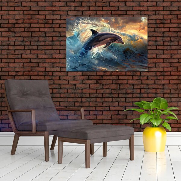 Slika - Delfin, ilustracije (90x60 cm)
