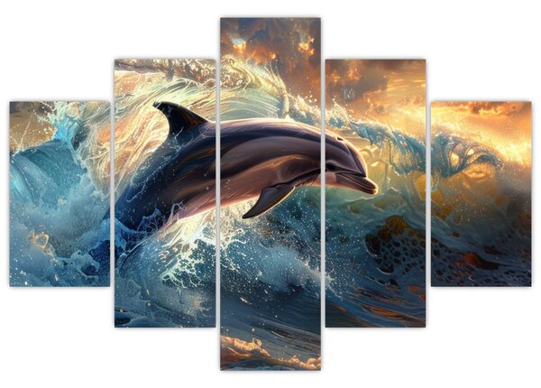 Slika - Delfin, ilustracije (150x105 cm)