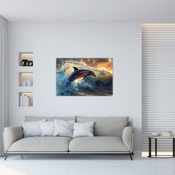 Slika - Delfin, ilustracije (90x60 cm)