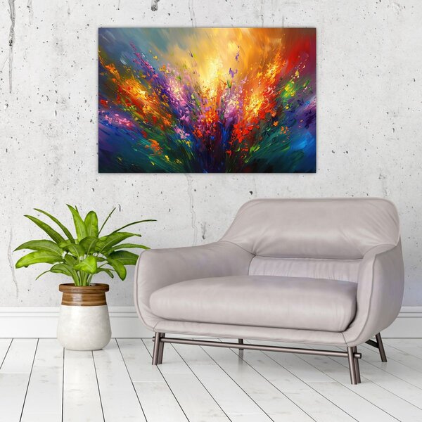 Slika - Apstrakcija cvijeća (90x60 cm)