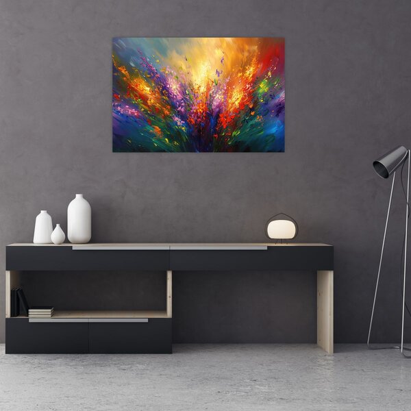 Slika - Apstrakcija cvijeća (90x60 cm)