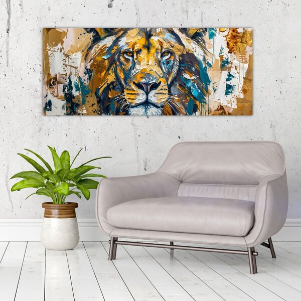 Slika - Apstraktna uljana slika s lavom (120x50 cm)