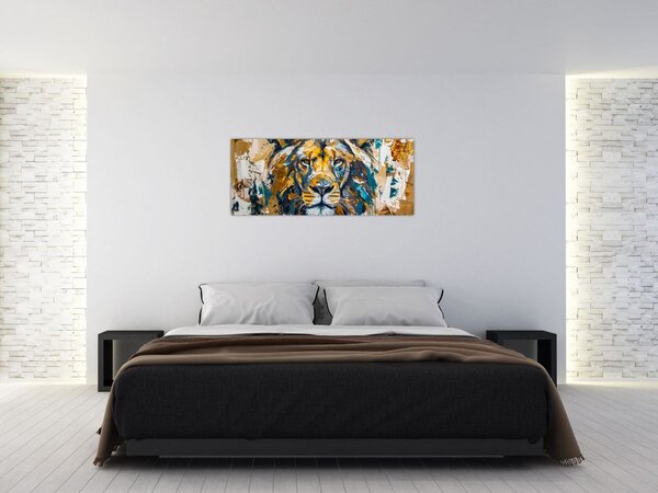 Slika - Apstraktna uljana slika s lavom (120x50 cm)