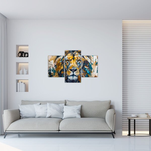 Slika - Apstraktna uljana slika s lavom (90x60 cm)