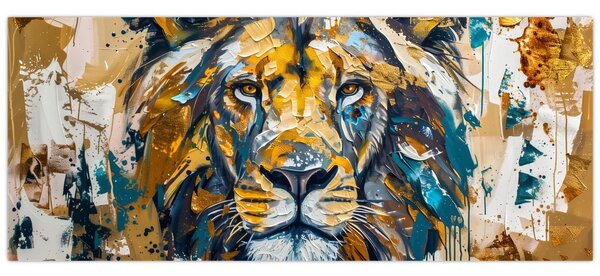 Slika - Apstraktna uljana slika s lavom (120x50 cm)