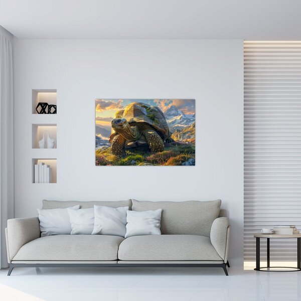 Slika - Kornjača i planinski krajolik (90x60 cm)