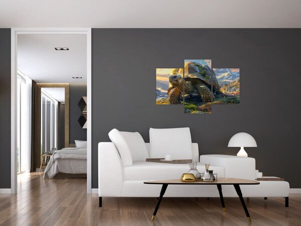 Slika - Kornjača i planinski krajolik (90x60 cm)