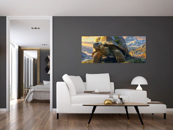 Slika - Kornjača i planinski krajolik (120x50 cm)