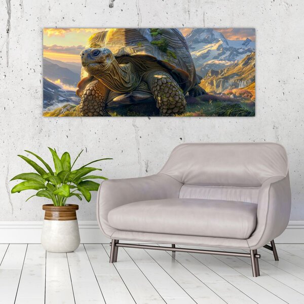 Slika - Kornjača i planinski krajolik (120x50 cm)