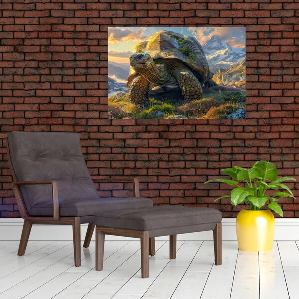Slika - Kornjača i planinski krajolik (90x60 cm)