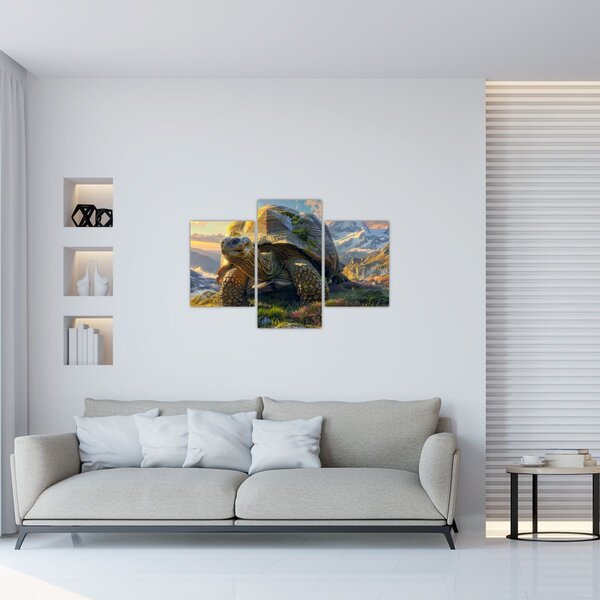 Slika - Kornjača i planinski krajolik (90x60 cm)