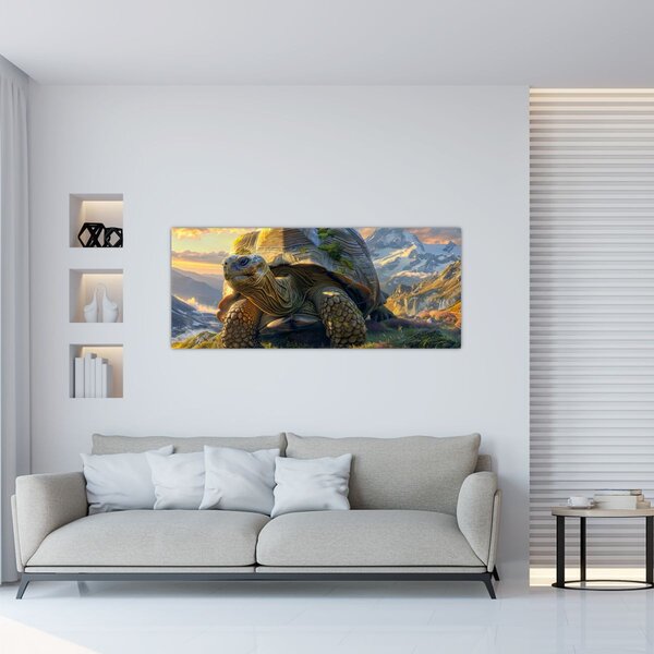 Slika - Kornjača i planinski krajolik (120x50 cm)