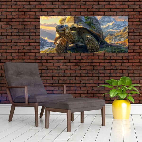 Slika - Kornjača i planinski krajolik (120x50 cm)