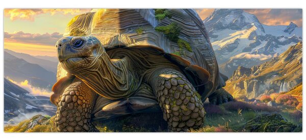 Slika - Kornjača i planinski krajolik (120x50 cm)