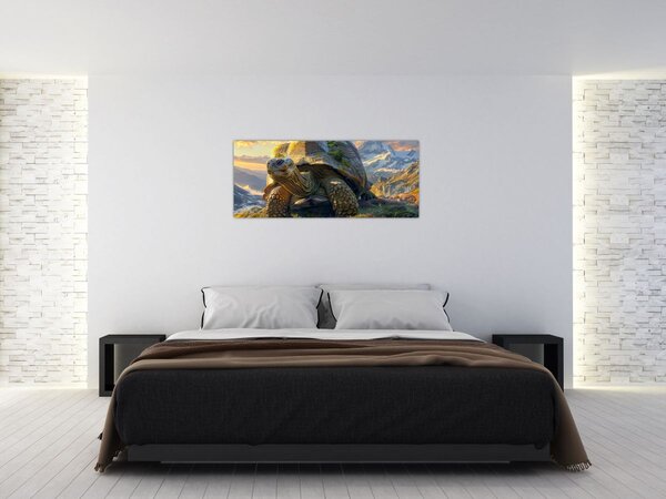 Slika - Kornjača i planinski krajolik (120x50 cm)