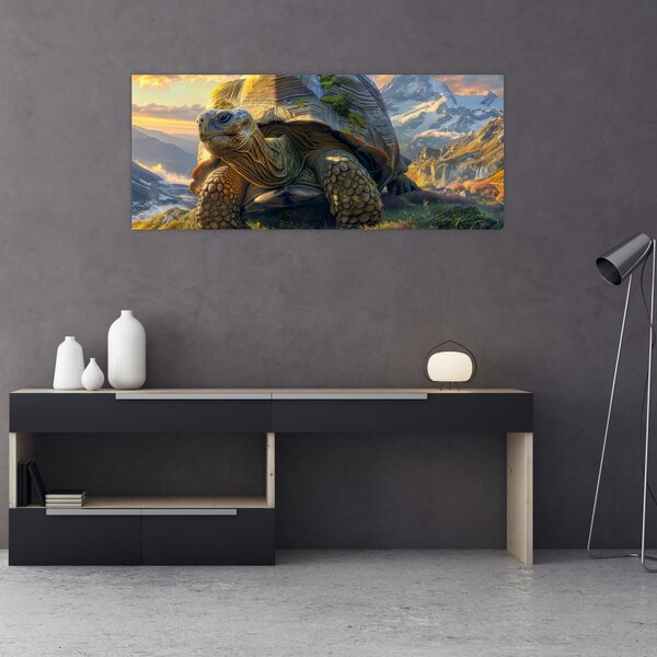 Slika - Kornjača i planinski krajolik (120x50 cm)