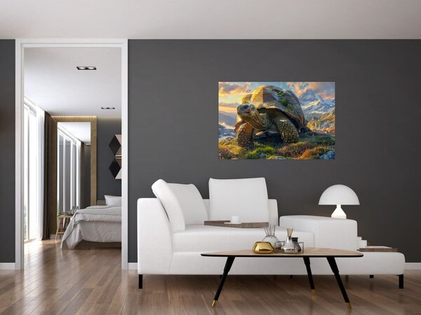 Slika - Kornjača i planinski krajolik (90x60 cm)
