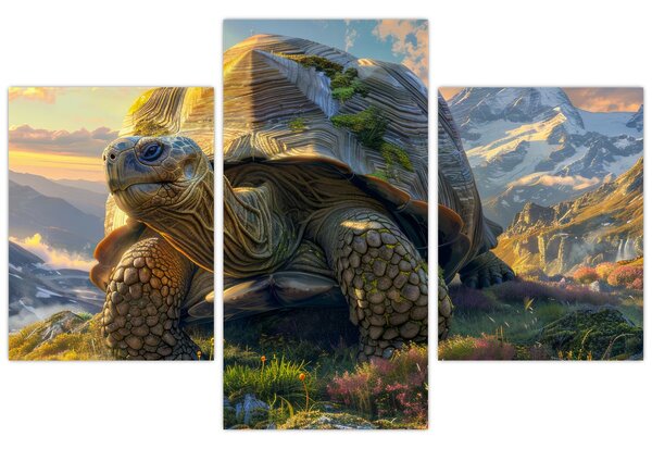 Slika - Kornjača i planinski krajolik (90x60 cm)