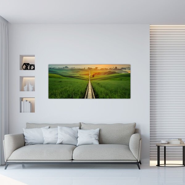 Slika - Izlazak sunca nad dolinom (120x50 cm)