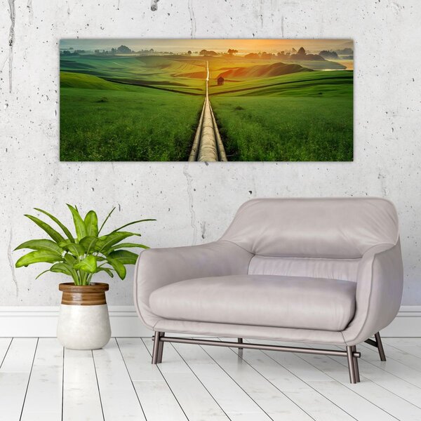 Slika - Izlazak sunca nad dolinom (120x50 cm)