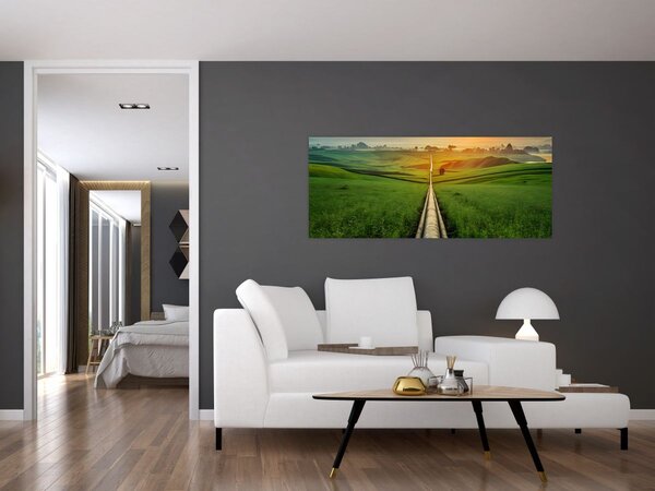 Slika - Izlazak sunca nad dolinom (120x50 cm)