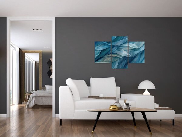Slika - Plavi i bijeli valovi (90x60 cm)