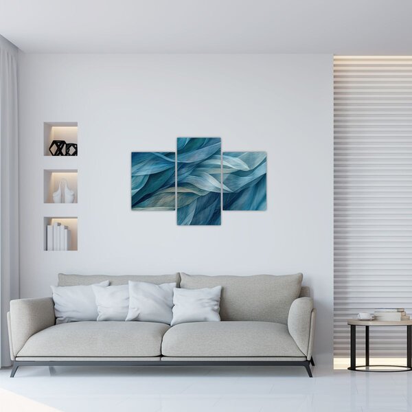 Slika - Plavi i bijeli valovi (90x60 cm)