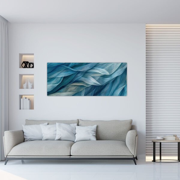 Slika - Plavi i bijeli valovi (120x50 cm)