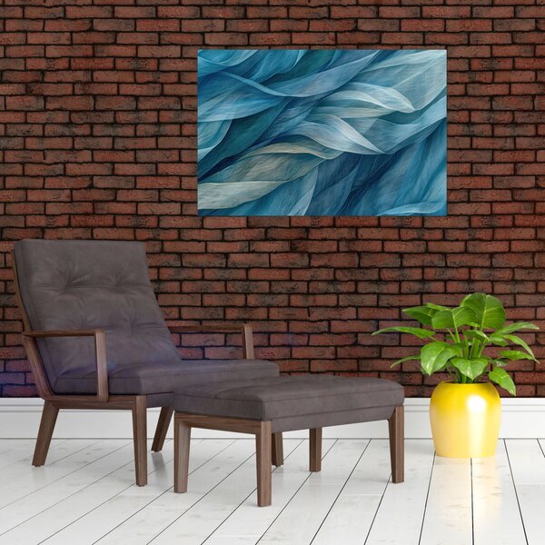 Slika - Plavi i bijeli valovi (90x60 cm)
