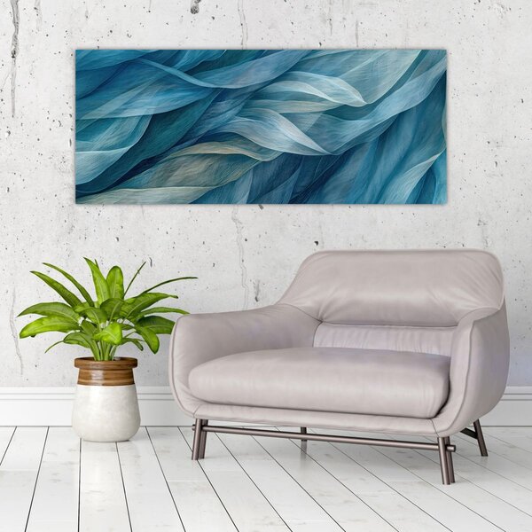 Slika - Plavi i bijeli valovi (120x50 cm)