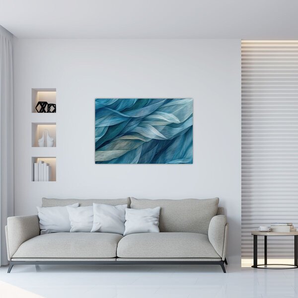 Slika - Plavi i bijeli valovi (90x60 cm)