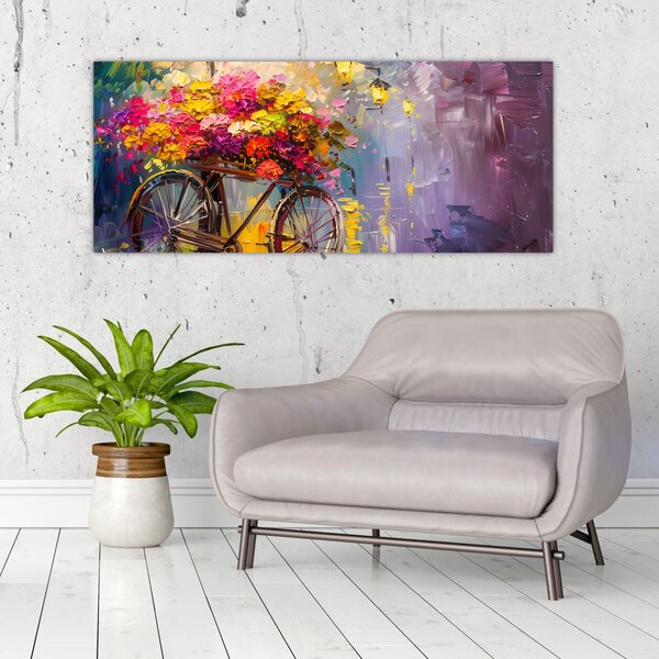 Slika - Kotač s cvijećem (120x50 cm)