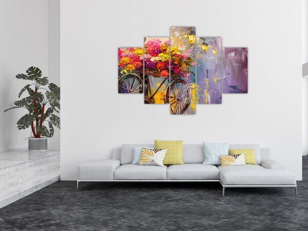 Slika - Kotač s cvijećem (150x105 cm)