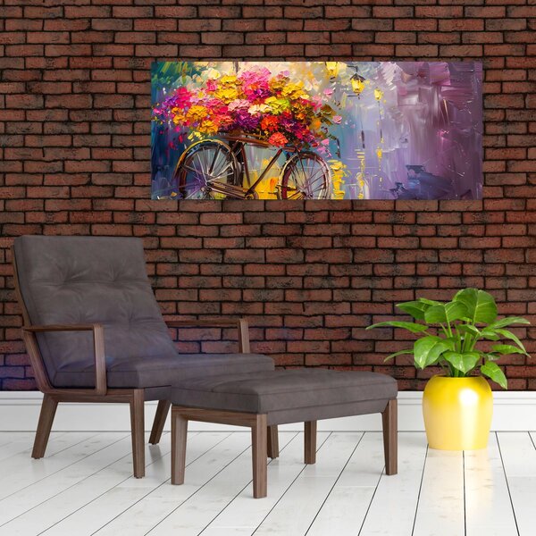 Slika - Kotač s cvijećem (120x50 cm)