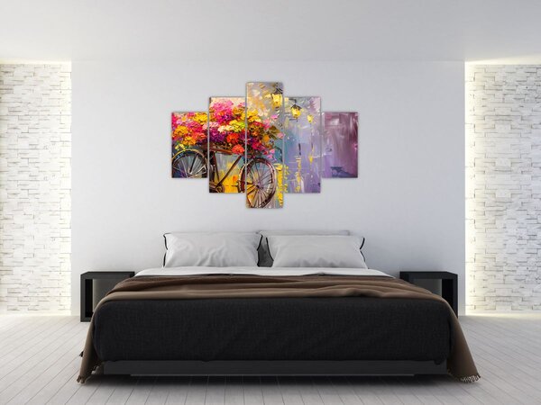 Slika - Kotač s cvijećem (150x105 cm)