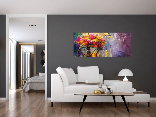 Slika - Kotač s cvijećem (120x50 cm)