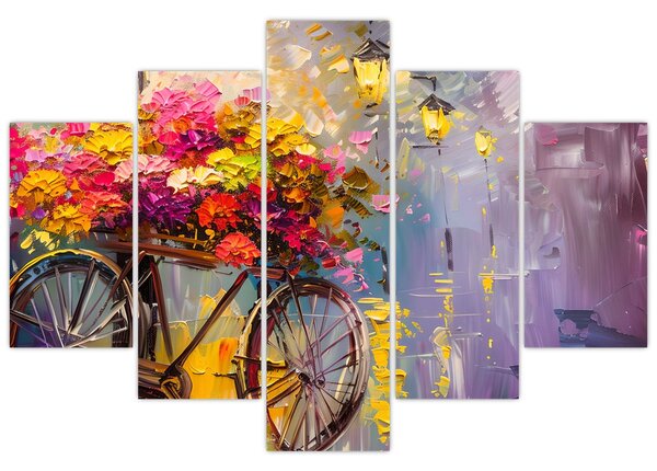 Slika - Kotač s cvijećem (150x105 cm)
