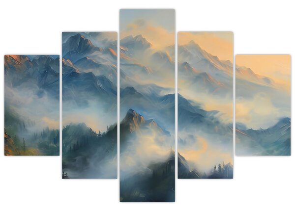 Slika - Naslikan planinski pejzaž (150x105 cm)