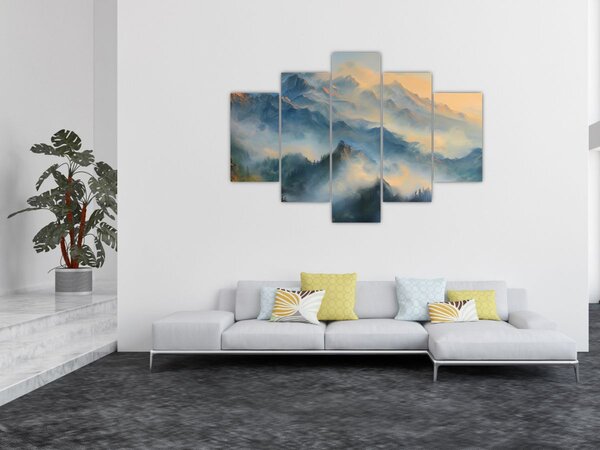 Slika - Naslikan planinski pejzaž (150x105 cm)
